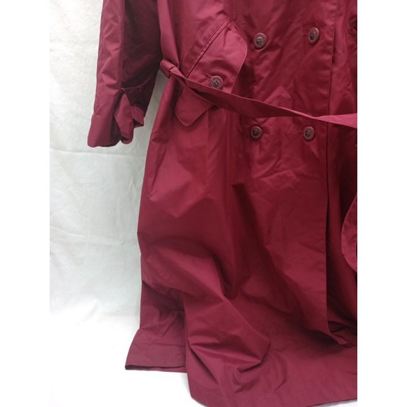 Sue Brett women's Red Trench Coat Zip Out Liner size 14W - Picture 2 of 11